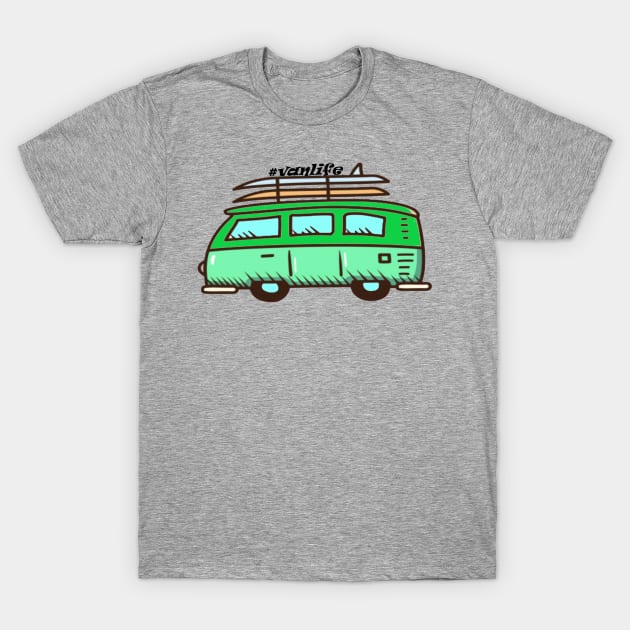 Happy camper hash tag van life T-Shirt by Andyt